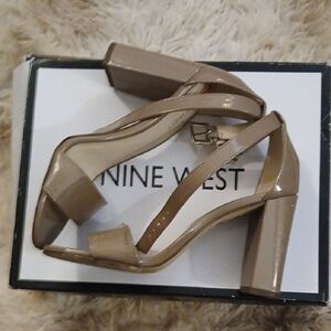 Nine West Tan Heels with Ankle Strap